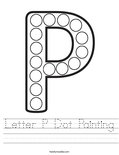 Letter P Dot Painting Worksheet