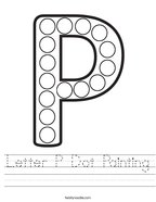 Letter P Dot Painting Handwriting Sheet