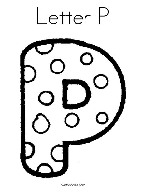 Letter P Dots Coloring Page