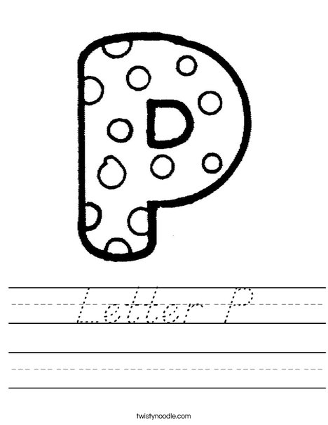 Letter P Dots Worksheet