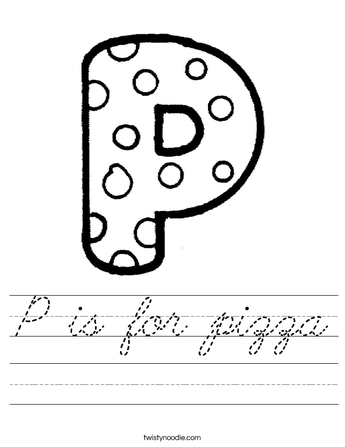 P is for pizza Worksheet