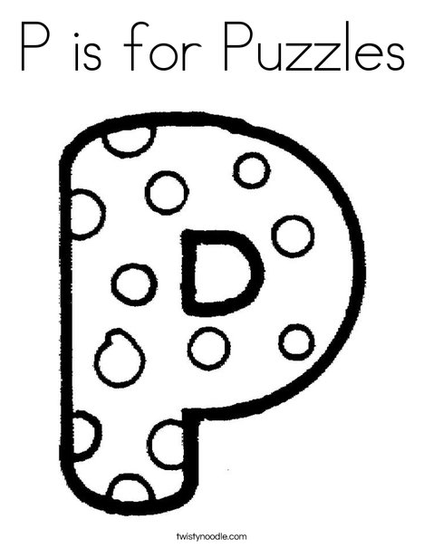 Letter P Dots Coloring Page