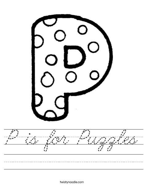 Letter P Dots Worksheet