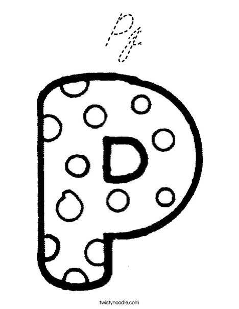 Letter P Dots Coloring Page