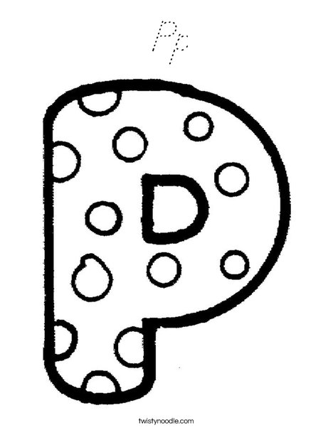 Letter P Dots Coloring Page
