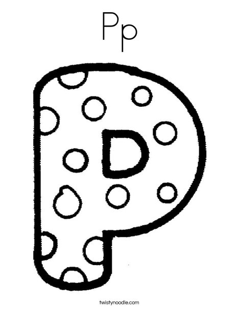 Letter P Dots Coloring Page