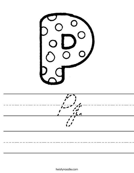 Letter P Dots Worksheet