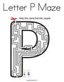 Letter P Maze Coloring Page