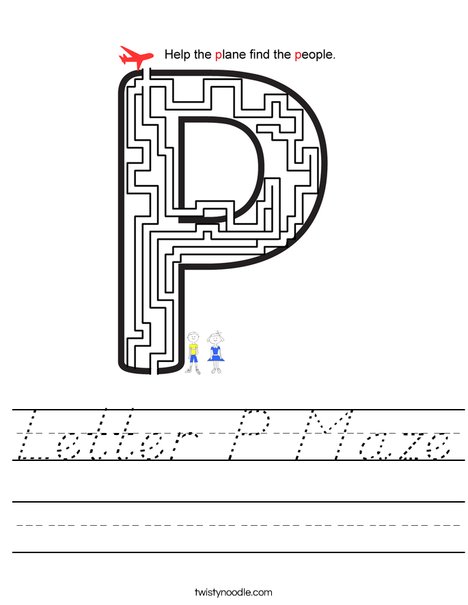 Letter P Maze Worksheet