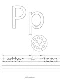 Letter P- Pizza Worksheet