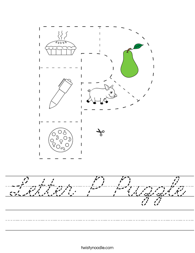 Letter P Puzzle Worksheet