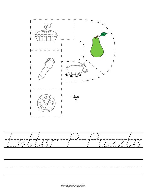 Letter P Puzzle Worksheet