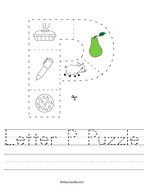 Letter P Puzzle Handwriting Sheet