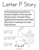 Letter P Story Coloring Page