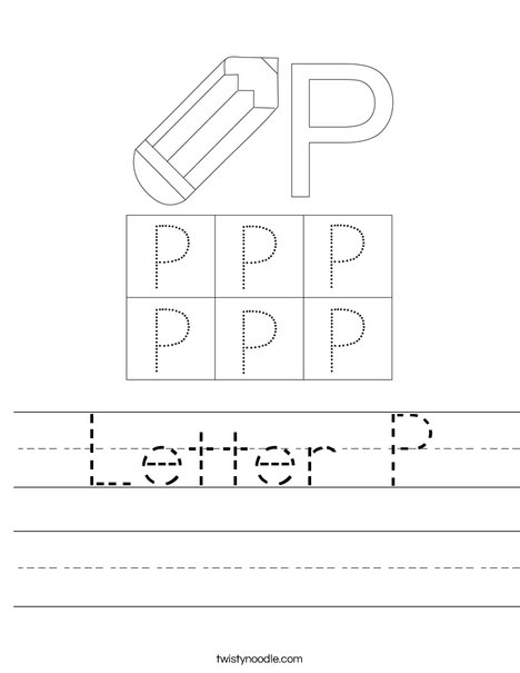 Letter P Worksheet - Twisty Noodle