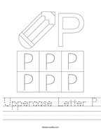 Uppercase Letter P Handwriting Sheet