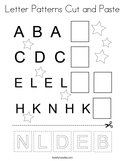 Letter Patterns Cut and Paste Coloring Page