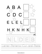 Letter Patterns Cut and Paste Handwriting Sheet