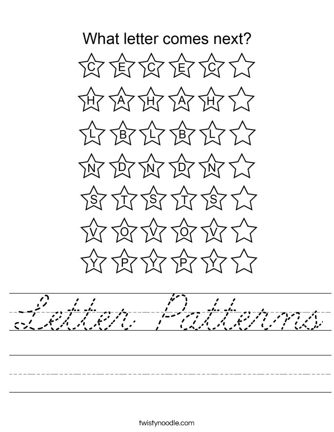 Letter Patterns Worksheet