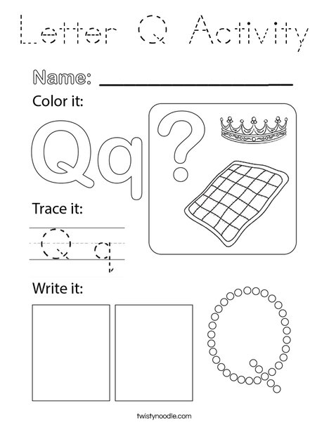 Letter Q Activity Coloring Page