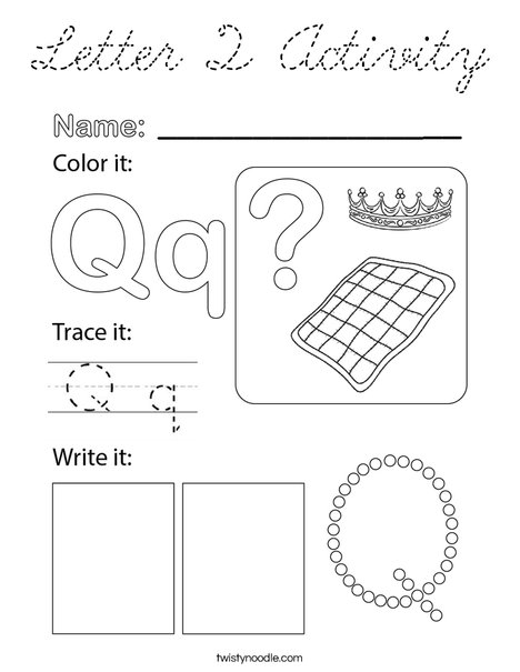 Letter Q Activity Coloring Page