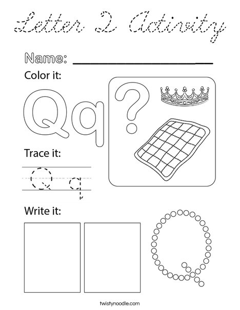 Letter Q Activity Coloring Page