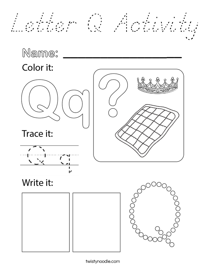 Letter Q Activity Coloring Page