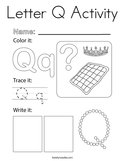 Letter Q Activity Coloring Page