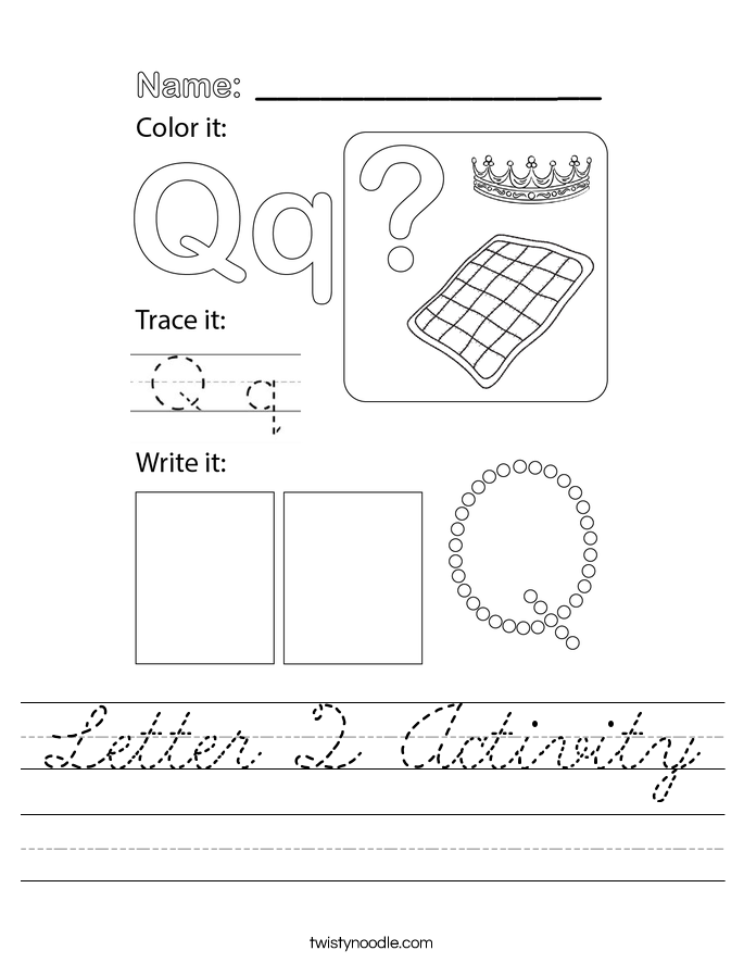 Letter Q Activity Worksheet