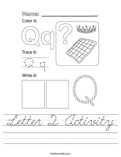 Letter Q Activity Worksheet