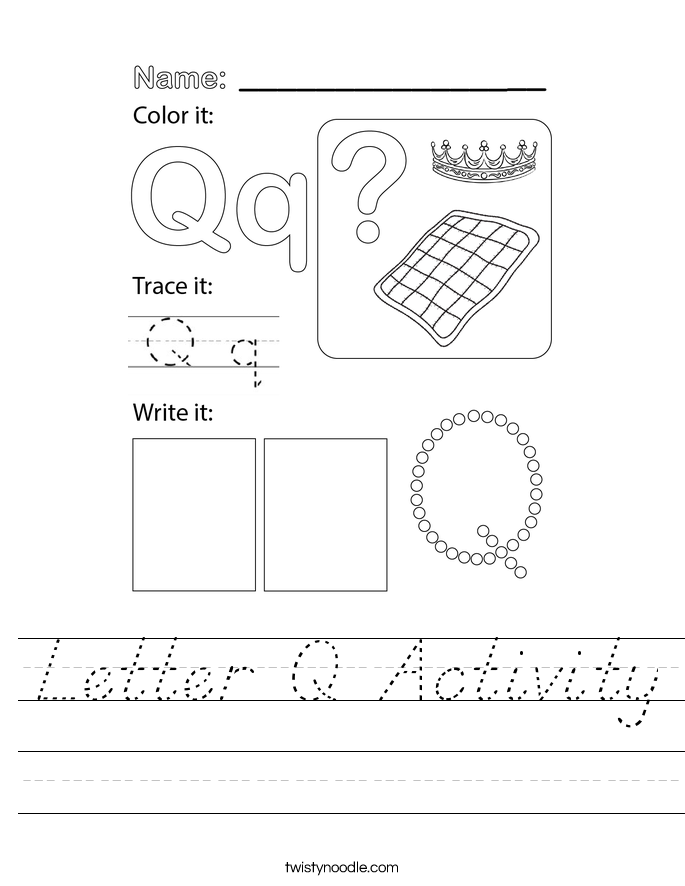 Letter Q Activity Worksheet