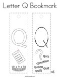 Letter Q Bookmark Coloring Page