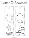 Letter Q Bookmark Coloring Page