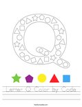Letter Q Color by Code Worksheet