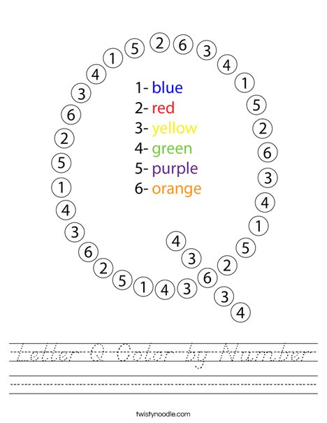 Letter Q Color by Number Worksheet