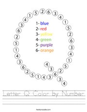 Letter Q Color by Number Handwriting Sheet