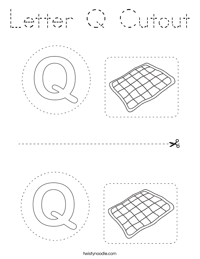 Letter Q Cutout Coloring Page