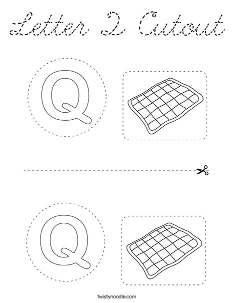 Letter Q Cutout Coloring Page