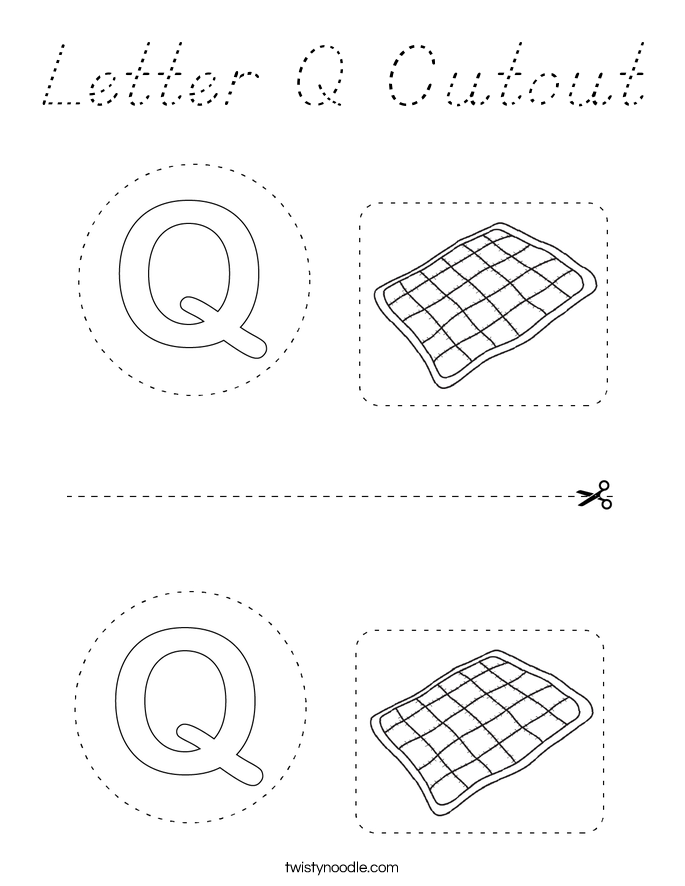 Letter Q Cutout Coloring Page