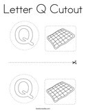 Letter Q Cutout Coloring Page