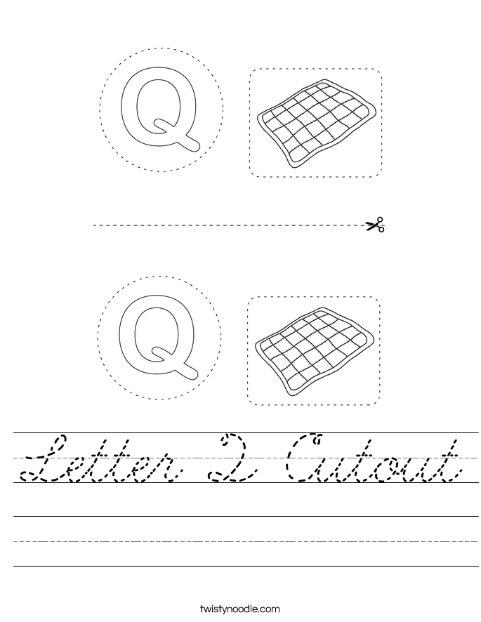 Letter Q Cutout Worksheet