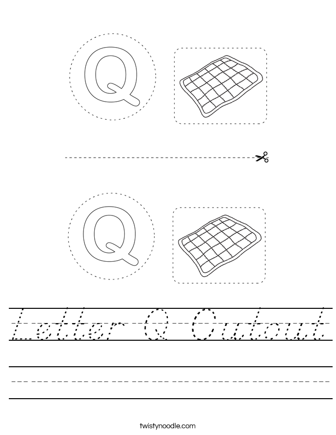 Letter Q Cutout Worksheet