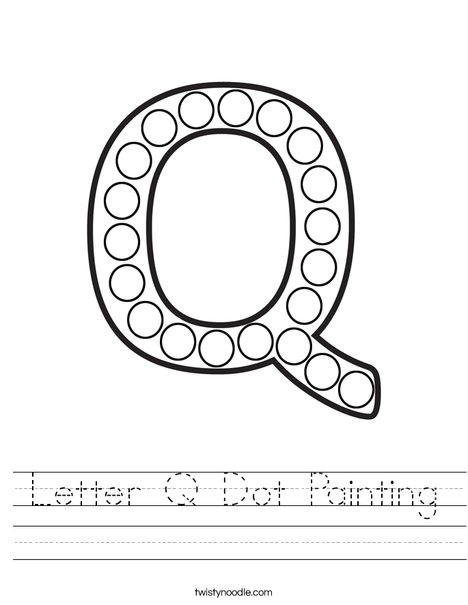 letter q dot painting worksheet twisty noodle