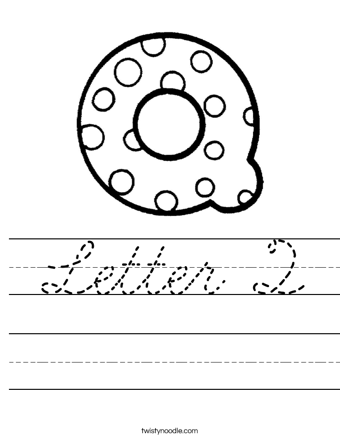 Letter Q Worksheet Cursive Twisty Noodle