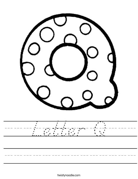 Letter Q Dots Worksheet