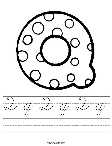 Letter Q Dots Worksheet