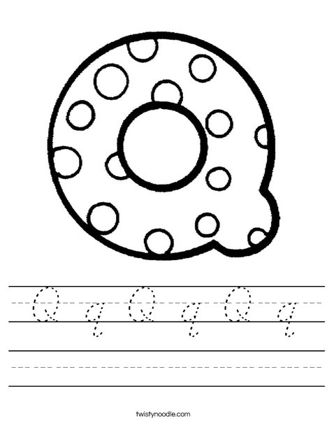 Letter Q Dots Worksheet