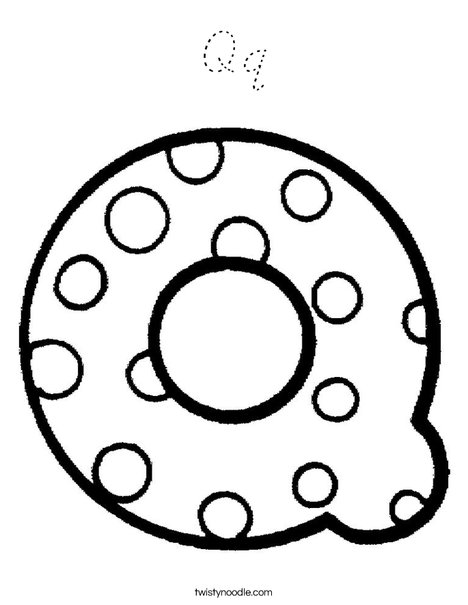 Letter Q Dots Coloring Page