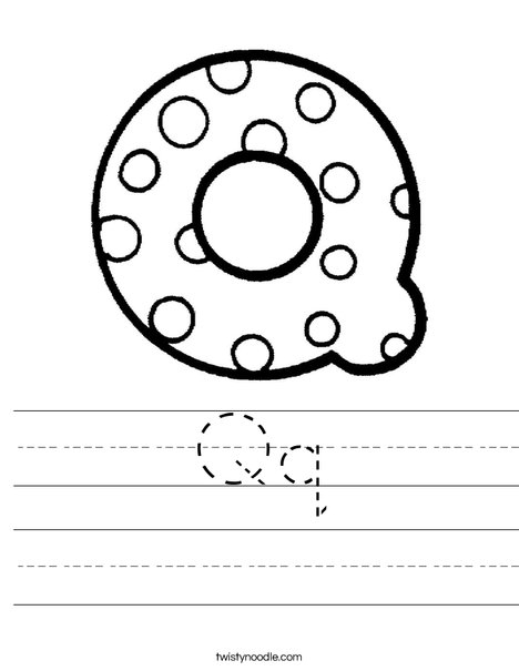 Letter Q Dots Worksheet