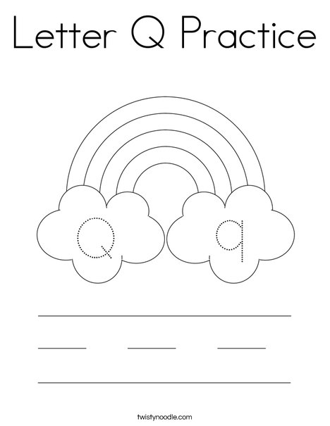 Letter Q Practice Coloring Page